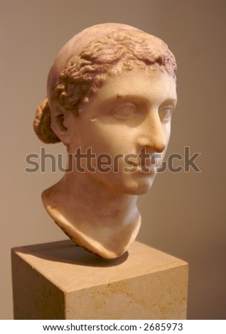 Ancient classical head sculpture in marble