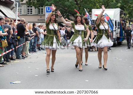 STUTTGART, GERMANY - JULY 26, 2014: Christopher Street Day in Stuttgart, Germany