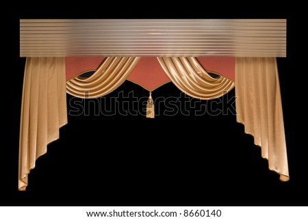 Part of a beautiful curtain on black background