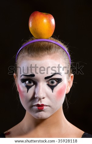 makeup mime. of the mime in a make-up