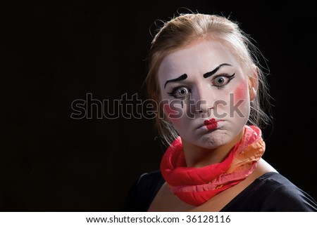 makeup mime. of the mime in a make-up