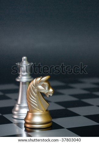 Combination from chessmen on an old board