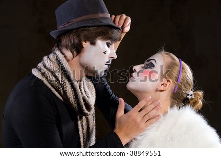 makeup mime. of the mime in a make-up