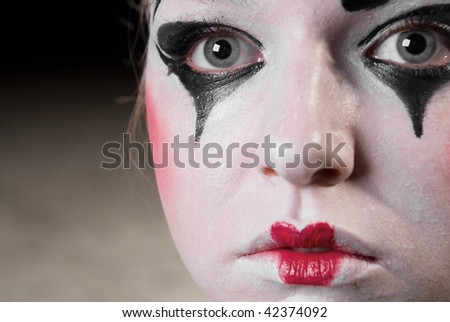 stock photo : Portrait of the mime in a make-up on black background