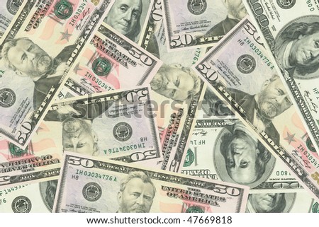 Background from the scattered American paper money