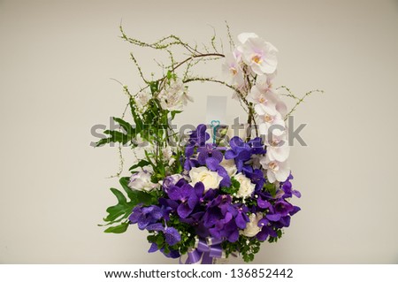 Bouquet of orchid in a vase