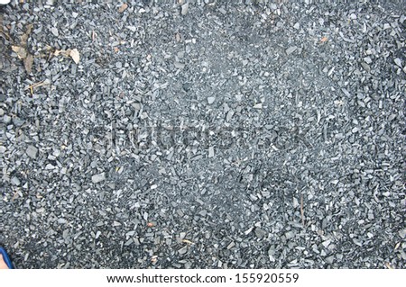 Crushed gravel texture on ground
