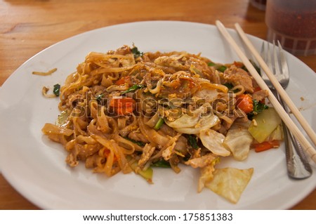 Famous Thai's dish Phad thai. Fried noodle