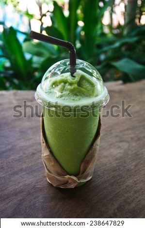 Cup of green tea smoothies