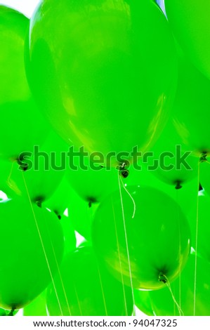 Many green balloon