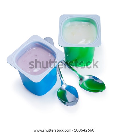 Shutterstock Comtwo Plastic Cups With Yogurt And Spoon On White Background Stock Shutterstock Comtwo Plastic Cups With Yogurt And Spoon On White Background Stock