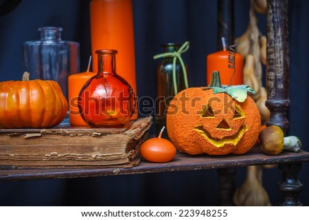A set of objects to celebrate halloween