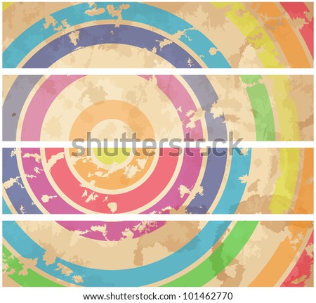 Vintage  background with colorful circles.