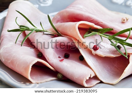 Ham Slices with Rosemary and Peppercorns, Italian Ham Speciality