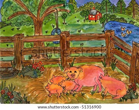 animal farm pigs. of farm animal collection,