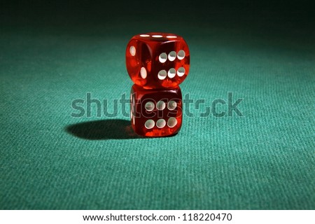 dice game on green table