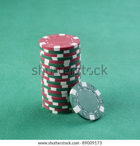 red and green chip stack