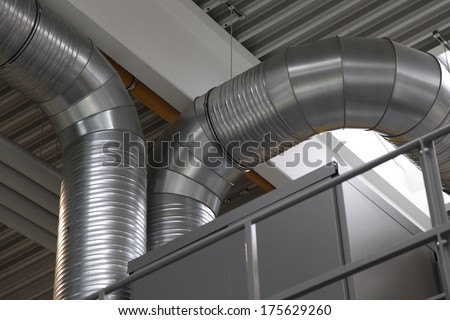 Ventilation system with different ventilation pipelines in high quality steel