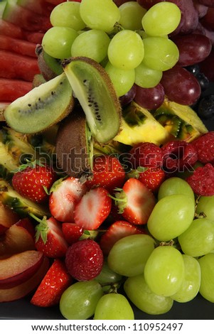 Fresh cut fruit display