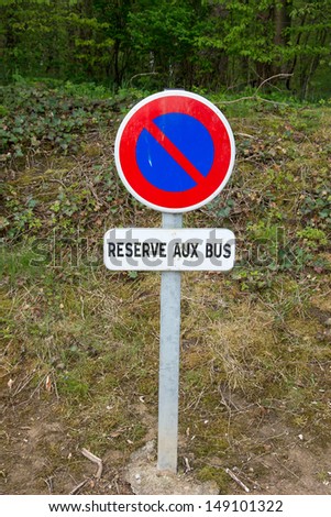 French sign for bus parking