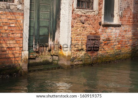 Detail of street level in Venice Italy