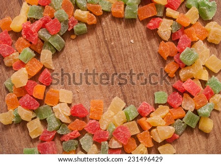 Fruit candy multi-colored can be used as frame