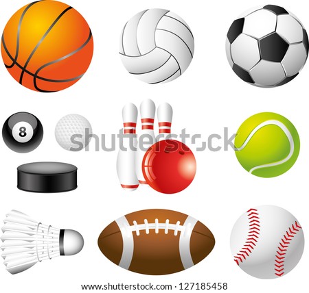 sport balls photo-realistic vector set