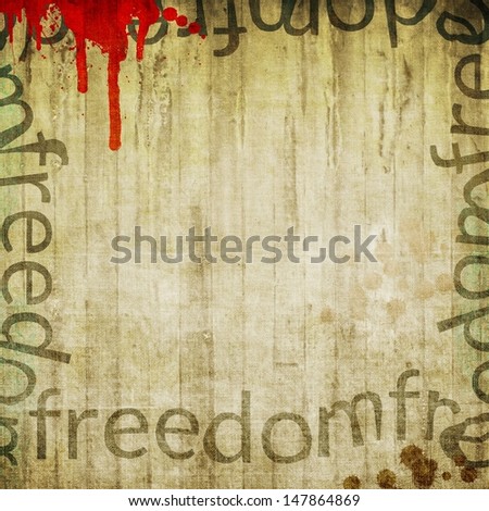 Vintage wooden background with the word 
