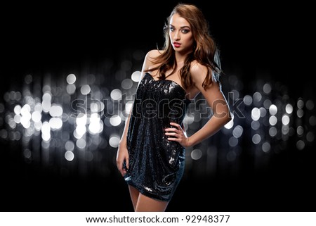Fashion Model Posing in a Nightclub