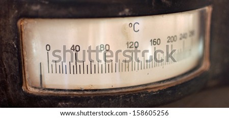 Old vintage analog thermometer