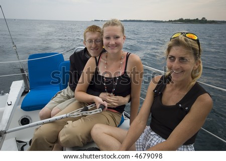 Family on sailboat