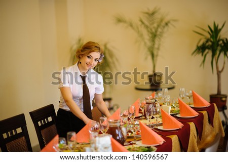 the waiter in the restaurant