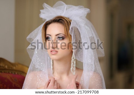 portrait of beautiful bride with veil
