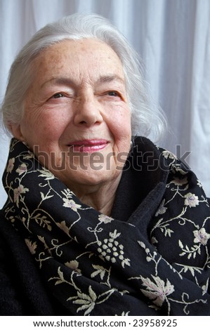 Grandmother portrait with elegant scarf