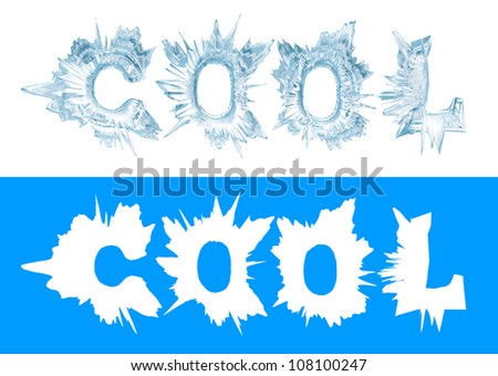 Ice crystal letters. The Word - Cool