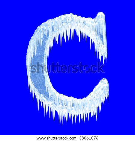 Ice-covered alphabet. Letter C.Upper case.With clipping path.