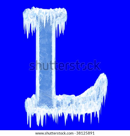 Ice-covered alphabet. Letter L.Upper case.With clipping path.