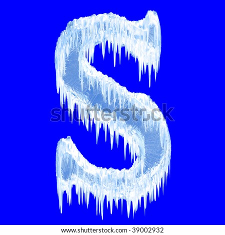 Ice-covered alphabet. Letter S.Upper case.With clipping path.