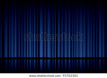 vector background with blue velvet curtain