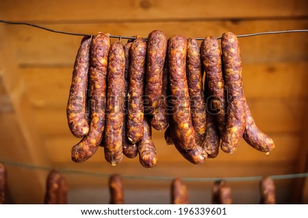 Smoked pork sausages