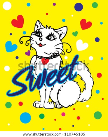 cute Cat / T-shirt graphics / cute cartoon characters / cute graphics for kids / Book illustrations