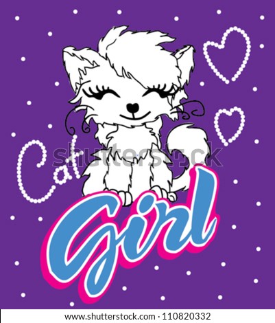 cute cat / T-shirt graphics / cute cartoon characters / cute graphics for kids / Book illustrations