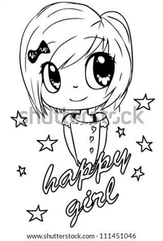 cute girl / T-shirt graphics / cute cartoon characters / cute graphics for kids / Book illustrations