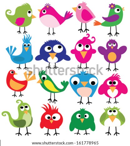 cute birds in vector Cartoon collection with funny little bird family cute birds in vector Cartoon collection with funny little bird family