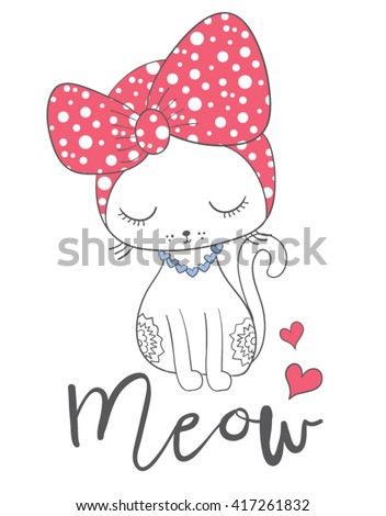 Cat print,T-shirt Print,i love you,Valentine's Day,animal print,For apparel or other uses,in vector.Children illustration for School books and more/cartoon character/animal lover