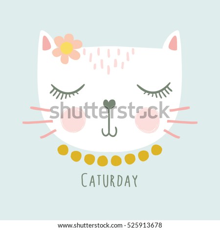 cute cat vector.T-shirt Print.Love cards.Valentine's Day.animal print.Children illustration for School books and more.Separate Objects.cartoon character.animal love.little princess.pussycat vector