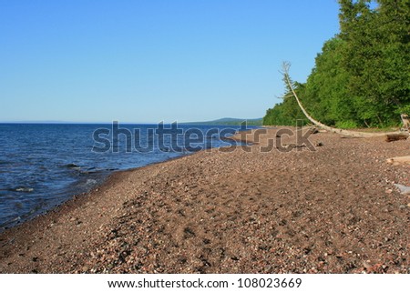 Lake Superior beach in the Presque Isle region of the Porcupine Mountain Wilderness State Park, Michigan