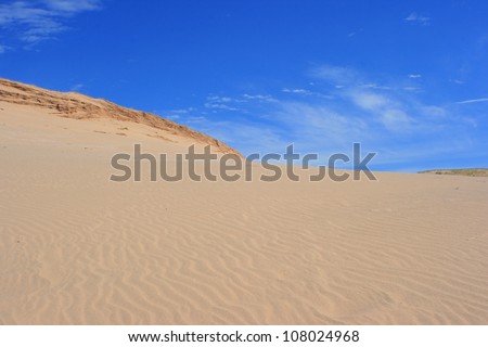 Sand dunes and blue sky at Sleeping Bear Dunes National Lakeshore