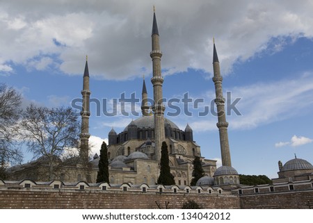 Selimiye Mosque (Selimiye Cami) - Edirne, Turkey. Built by architect Sinan (Mimar Sinan)  between 1569 and 1575 and it was included on UNESCO\'s World Heritage List in 2011.
