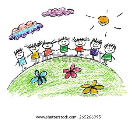 Happy children. Kids drawings